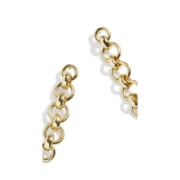BaubleBar Pavé Chain Link Drop Earrings in Gold NEW - Picture 1 of 3